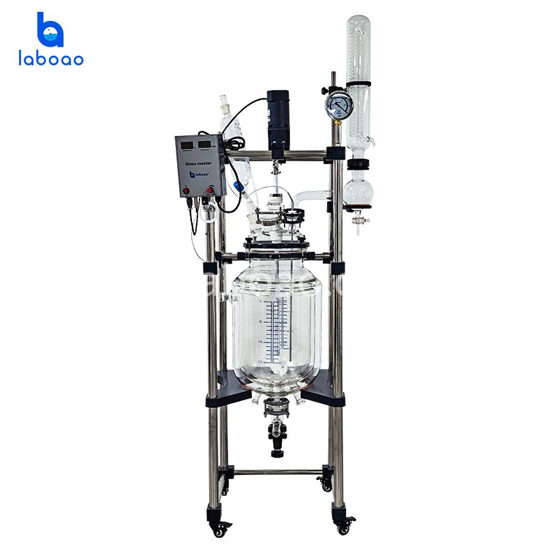 10-100L Reaktor Kaca Berlapis Tiga Lapis