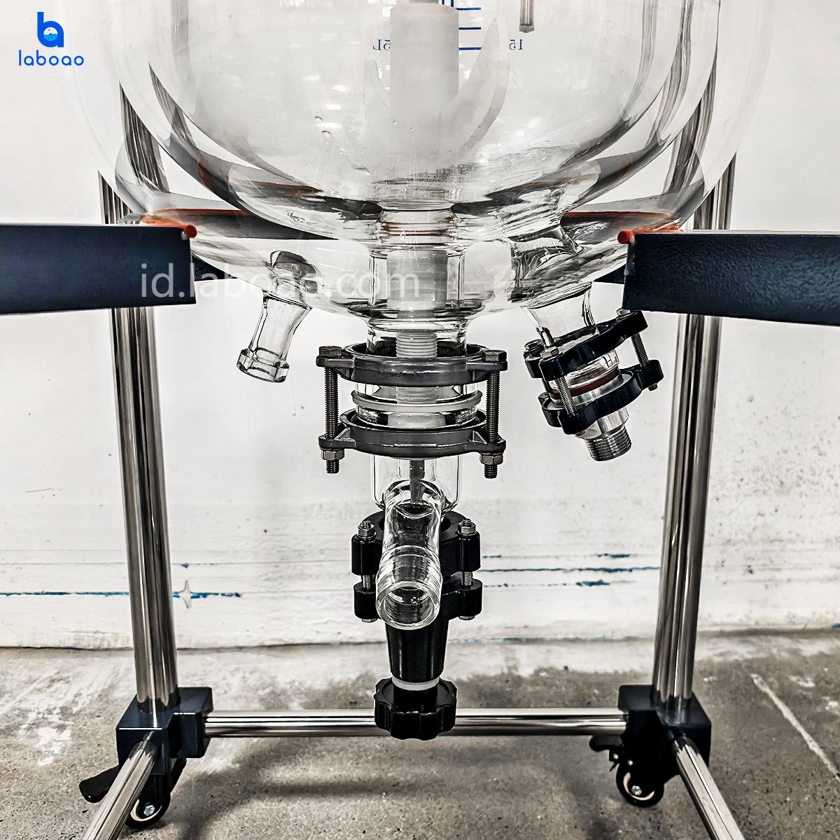 10-100L Reaktor Kaca Berlapis Tiga Lapis