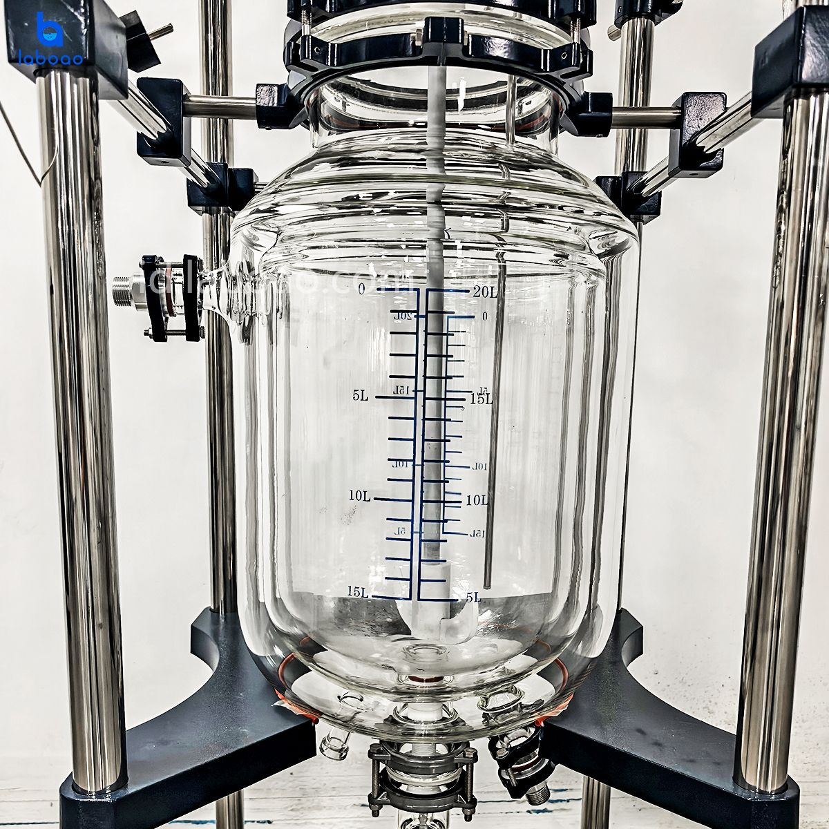 10-100L Reaktor Kaca Berlapis Tiga Lapis
